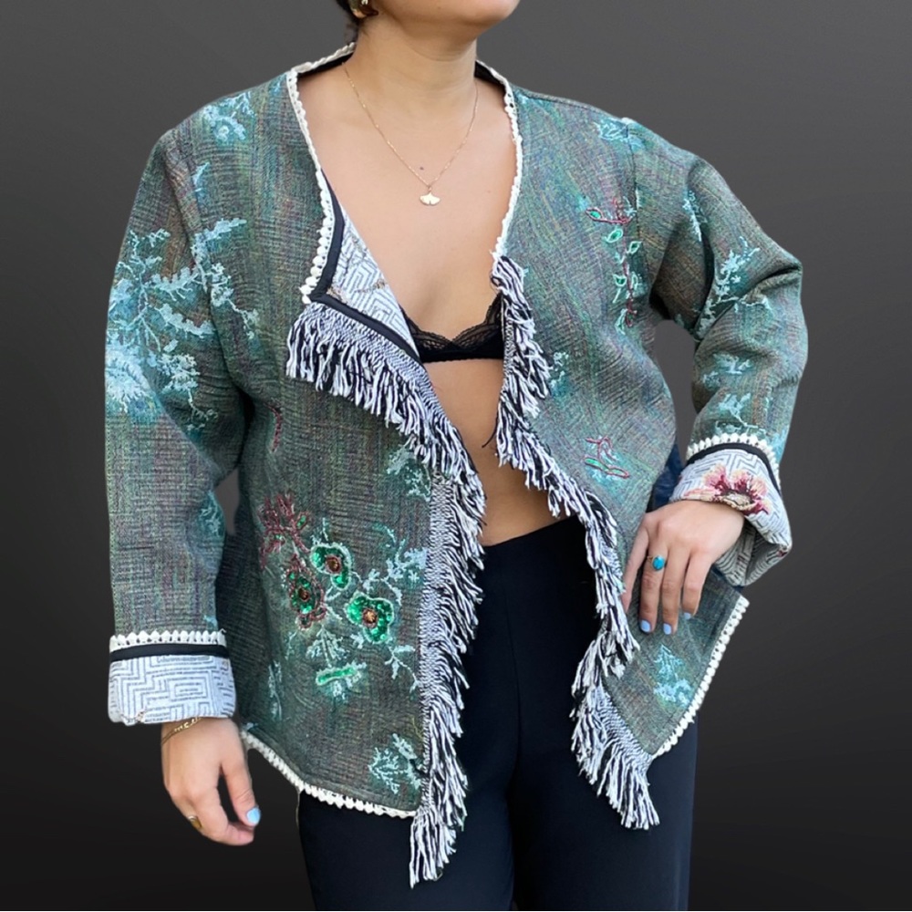 Blanket jacket with sequin appliqués by Signal [H3R]